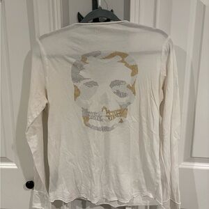 Zadig & Voltaire Cream Long Sleeve with Skull Design